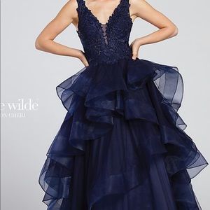 MON CHERI MAVY BLUE PROM DRESS + Shoes